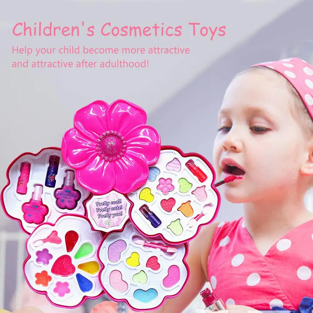 Kids Makeup Kit For Girls Toy Safe Nontoxic Cosmetics Washable Makeup Set Play House Toys For Children