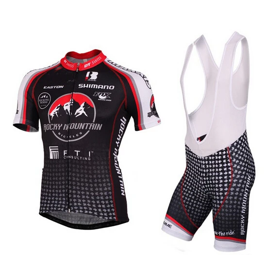 Rocky Mountain black 2015 cycling jersey short sleeve and Gel pad set