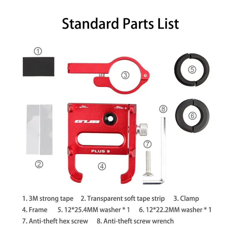GUB Plus 9 крепление для телефона на руль велосипеда установка 55-100 Регулировка ширины вращение на 360 градусов держатель из сплава с ЧПУ анодированная стойка