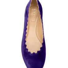 Lttl женский волна кружева кружева поскользнуться на обувь фиолетовый красный черный Бархат Плоский Каблук Туфли Женские Повседневная Мокасины Весна Обувь Женщина