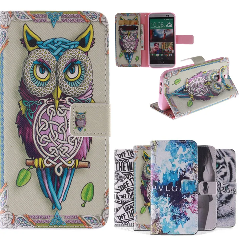 10 Fashion Patterns Flip Case for HTC One M8 PU Leather + Soft Silicon Luxury Wallet Cover phone case | Мобильные телефоны и