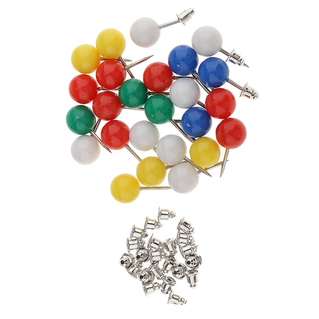 25 Pieces Colorful Round Bead Stopper Positioning Needle Location Pins Patchwork Sewing Pins DIY Tools