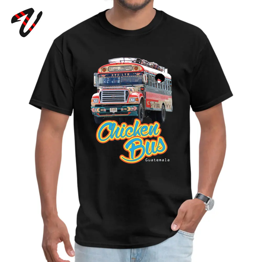 chicken bus Top T-shirts for Male Casual VALENTINE DAY Tees Short Sleeve Designer Group Tops T Shirt O-Neck Pure Cotton chicken bus 3497 black