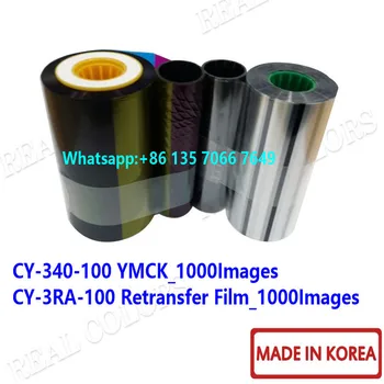 

10Sets Compatible JVC CX7000 Ribbon CY-340-100 YMCK & CY-3RA-100 Film Made In Korea JVC CX320 CX330 CX7000