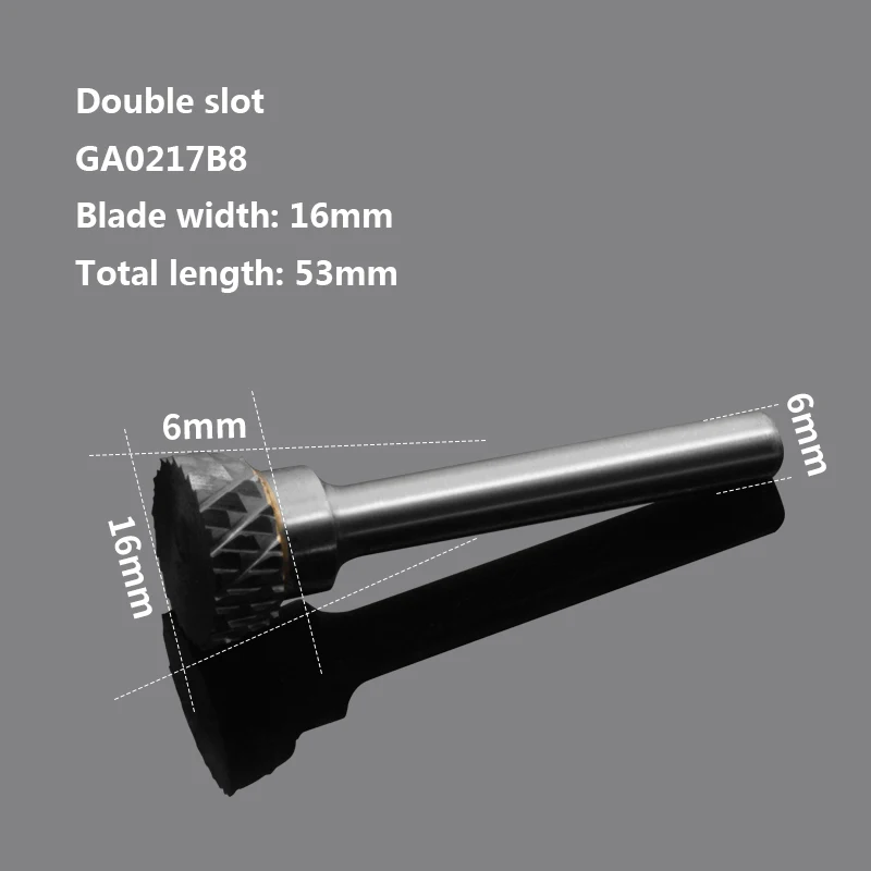 Double slot 16mm Сплав Роторный расточный инструмент Вольфрамовая сталь твердый резьба по дереву n-тип перевернутый конус фреза Шлифовальная головка двойной паз - Цвет: Double slot 16mm