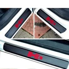 For Hummer H3 Carbon Fiber Sticker font b Car b font Door Sill Scuff Plate Pedal