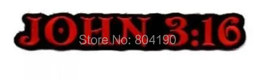 

John 3:16 Rectangle Embroidered Christian Embroidered Patch Sew On Motorcycle Biker Vest Leather Jacket Back transfer applique