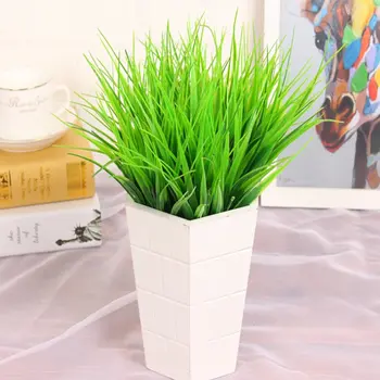 

Latest 7 fork simulation green grass artificial plastic green plant Christmas tree home wedding decoration wholesale