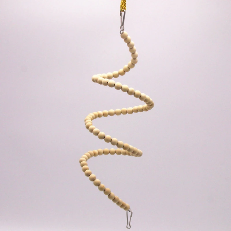 

1 pcs Pet Bird Parrot Wood color Wooden beads Rotate Ladder Climbing bite toys Parakeet Bird Cage Accessories Chew Toys 4 size