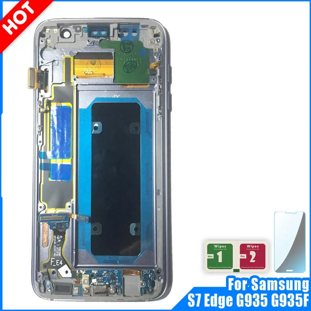 ЖК-дисплей для SAMSUNG Galaxy S7 Edge G935 G935F сенсорный экран дигитайзер дисплей с рамкой