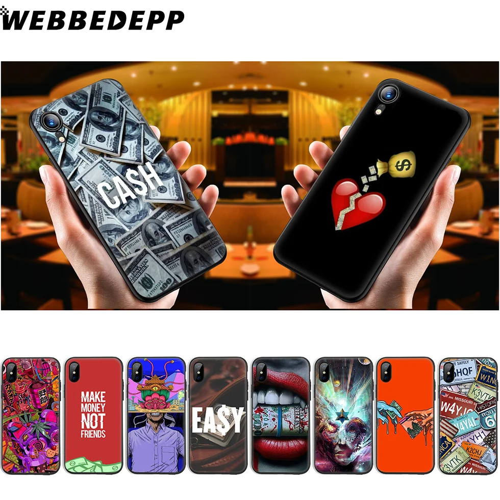 WEBBEDEPP Money Lips Blood Soft Silicone Case for iPhone 11 Pro Xr Xs Max X or 10 8 7 6 6S Plus 5 5S SE |