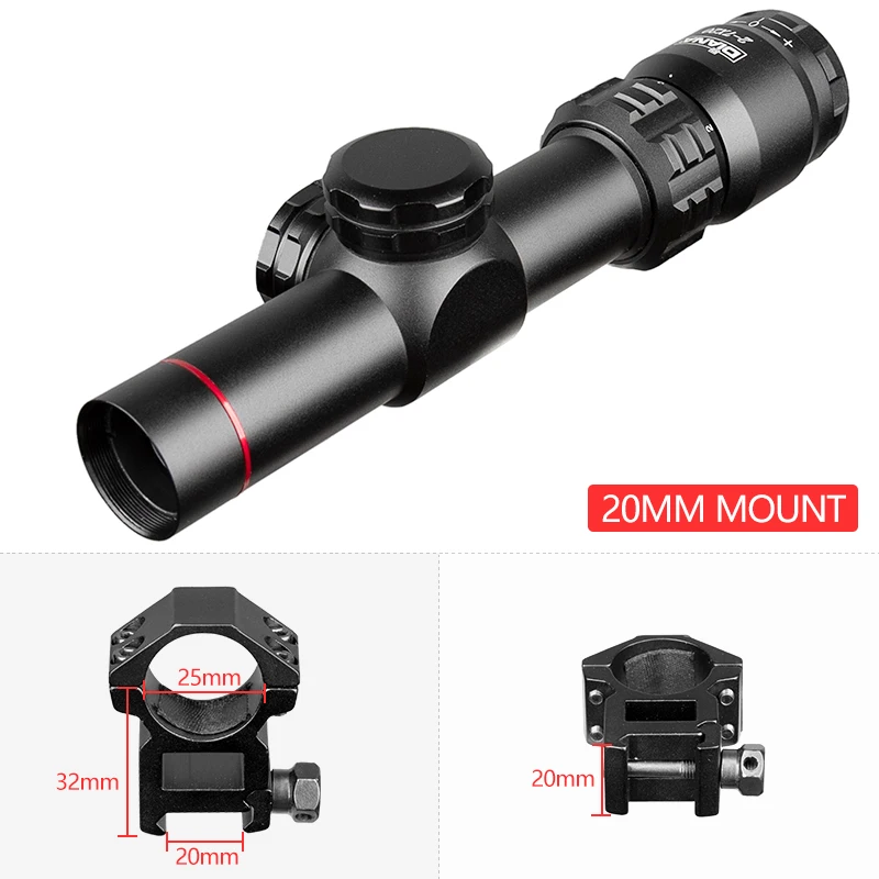 DIANA 2-7x20 HD Riflescope Mil-Dot визир прицел снайперской винтовки охотничьи прицелы тактический быстрый захват цели страйкбол - Цвет: Internal 20mm mount