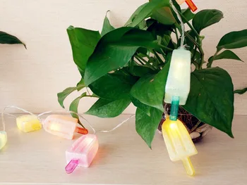 

1pcs 10 LED Ice Popsicle Fairy String Lights Battery Operated for Summer, Seasonal, Wedding Parties & Home Decorations Lovely