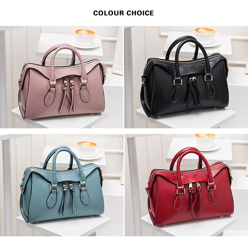 Women Pebbled Genuine Leather Handbag Women's Fashion Boston Shoulder bag Female Solid Tote Cowhide Crossbody Top-Handle Satchel (6)