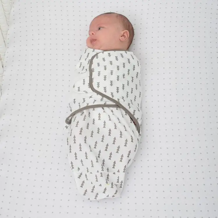 Серое детское Пеленальное Одеяло с волнами, хлопковые пеленки для новорожденных, спальный мешок, одеяла, детский Пеленальный конверт, сумка-кокон - Цвет: tree