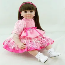 22 inch 55 cm reborn Silicone dolls lifelike doll reborn babies toys Pretty dress cute girl