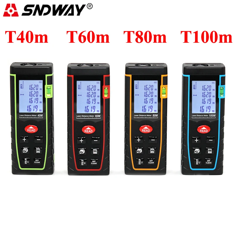 

SNDWAY SW-T Series 40m 60m 80m 100m laser distance meter rangefinder laser tape rangefinder build measure device ruler test tool