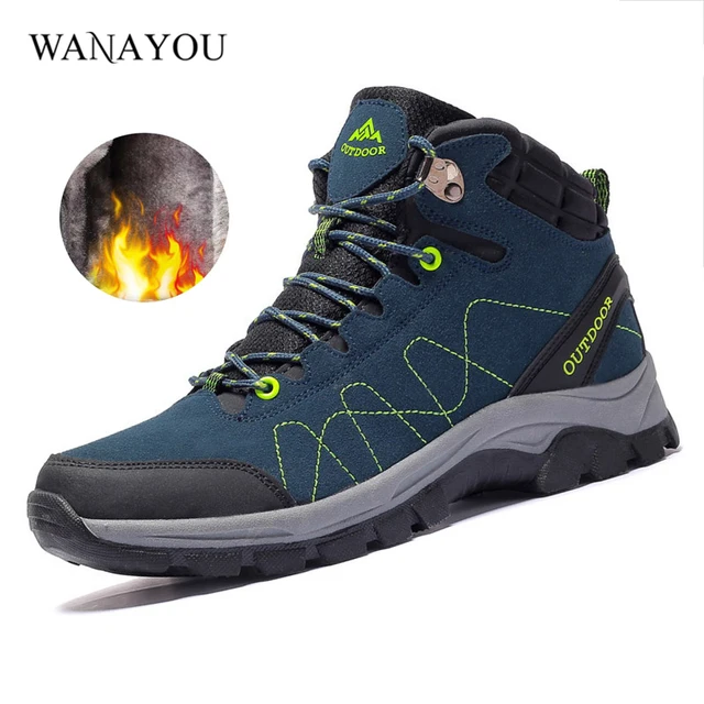 Winter Men's Sneaker Outdoor Jogging Trekking Sport Shoes Fleece Moutain Climbing Sneakers Hiking Shoes 3Colors 39-46