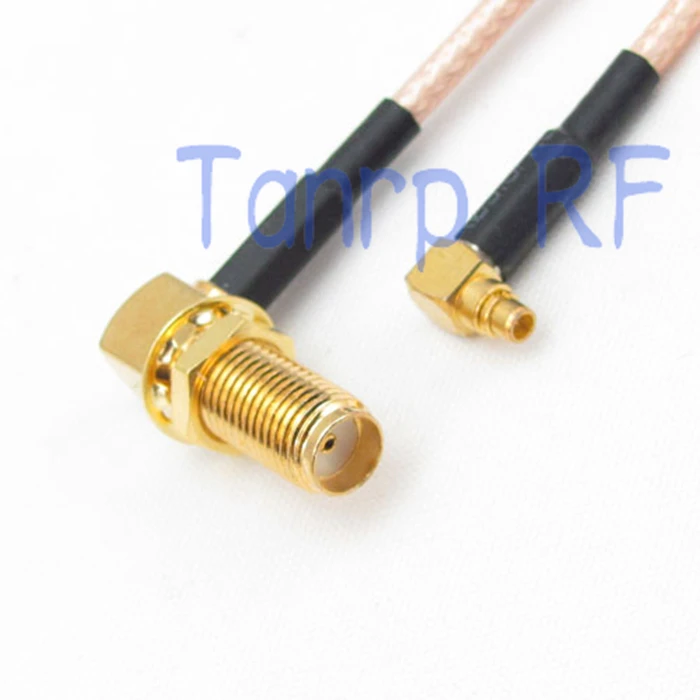 

6in MMCX male plug to SMA female both right angle RF adapter connector 15CM Pigtail coaxial jumper cable RG316 extension cord
