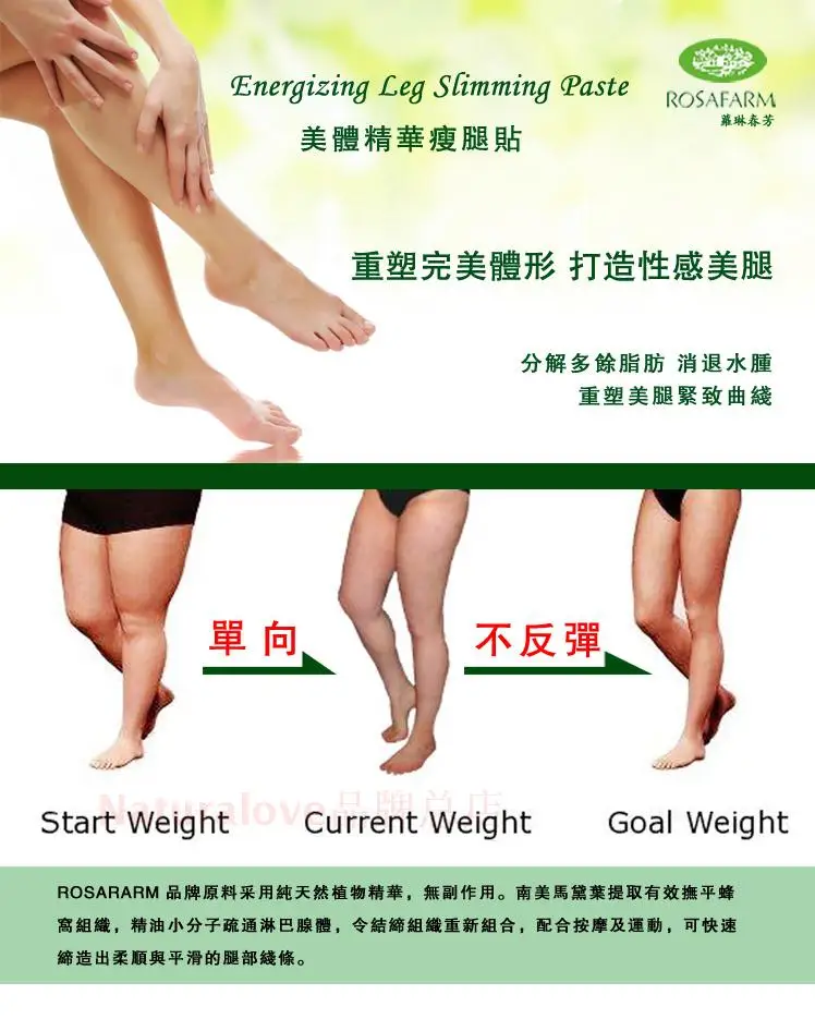 

free shipping 16pcs/8bags Skinny Leg Patch ROSAFARM Thigh Fat Slimming Patch calf treatment patch Natural Herbal Smell