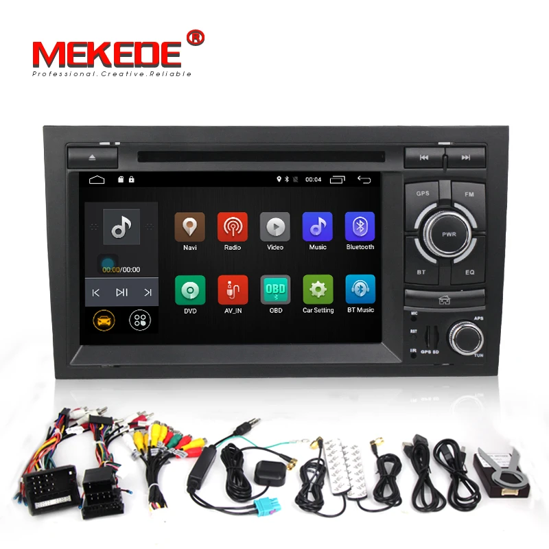 

free shipping 1024X600 2Din 7"Android7.1 2GB RAM Car DVD for Audi A4 RS4 2002-2007 car multimedia for Audi 2din with wifi DAB+