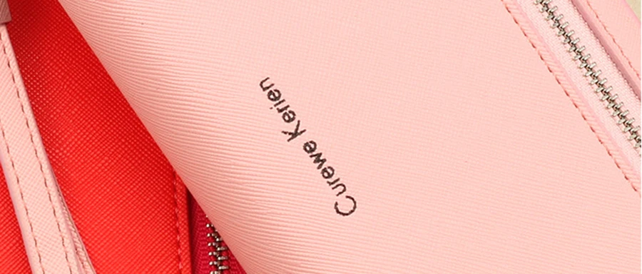 Брендовый женский длинный кошелек красного и розового цвета, женская сумочка для монет, клатч на одной молнии, женские кошельки, модные женские кошельки