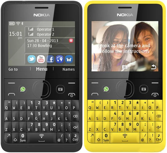 Восстановленный Nokia Asha 210 разблокированный GSM 2,4 ''две sim-карты 2MP QWERTY клавиатура только английский мобильный телефон