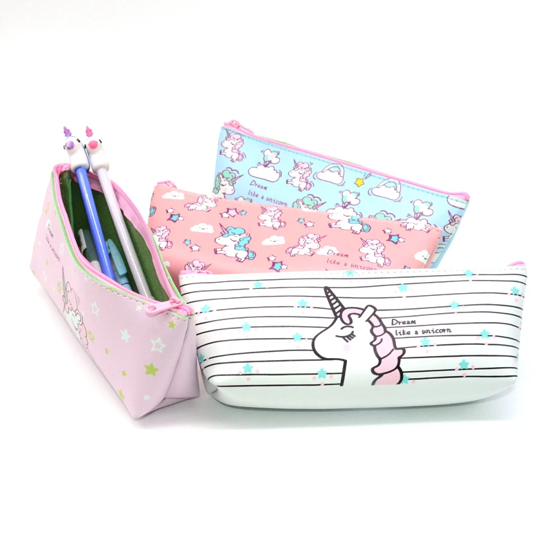 

unicorn pencil case PU school supplies Kawai kalem kutusu trousse scolaire stylo estuche escolar pencil box pen case pencilcase