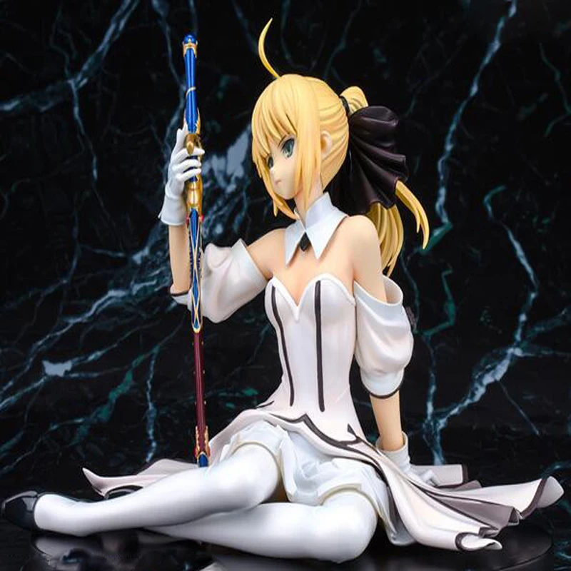 

Saber lily Fate Stay Night 13cm action model figure anime PVC collection sitting version toy Christmas gift boxed F7026