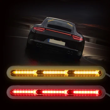

1 Pair Tail Brake Turn Signals Fish Bone for Cars Trunk Brake Light Auto Led Light Rear Windscreen Flow Amber Driving Lamp Red