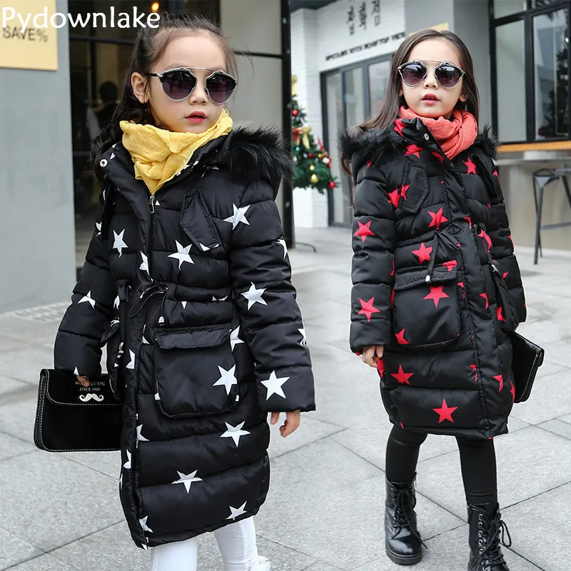 

Pydownlake girls jacket winter jackets thickening down coat children girl kids clothes coats korean parka 5~14 year birthday fas