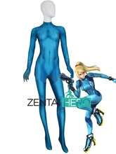 Free Shipping DHL NEW 3D Printing Samus Aran Zero Costume Superhero Costume Game Costume 2017 Halloween Cosplay Costume
