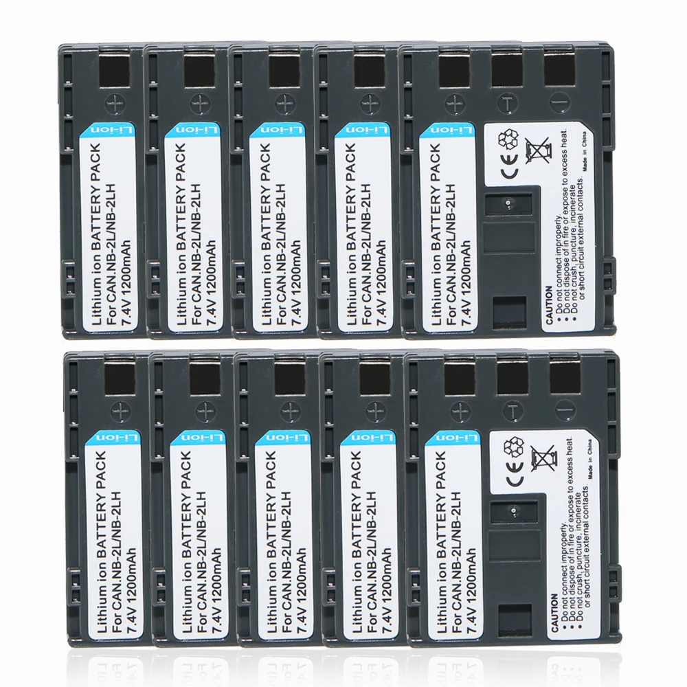 10 шт./лот NB 2L NB2L 2LH BP 2L5 7 4 в 1200 мАч литий ионный Аккумулятор для Canon MVX330i MV X330i MVX 330i