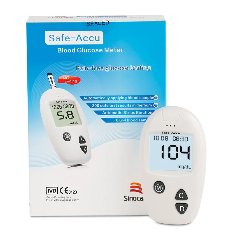 Sinocare Accu mmol& mg/dl измеритель уровня глюкозы в крови 50 шт. тест-полоски/ланцет игла для диабета глюкометр в крови определение уровня сахара в крови