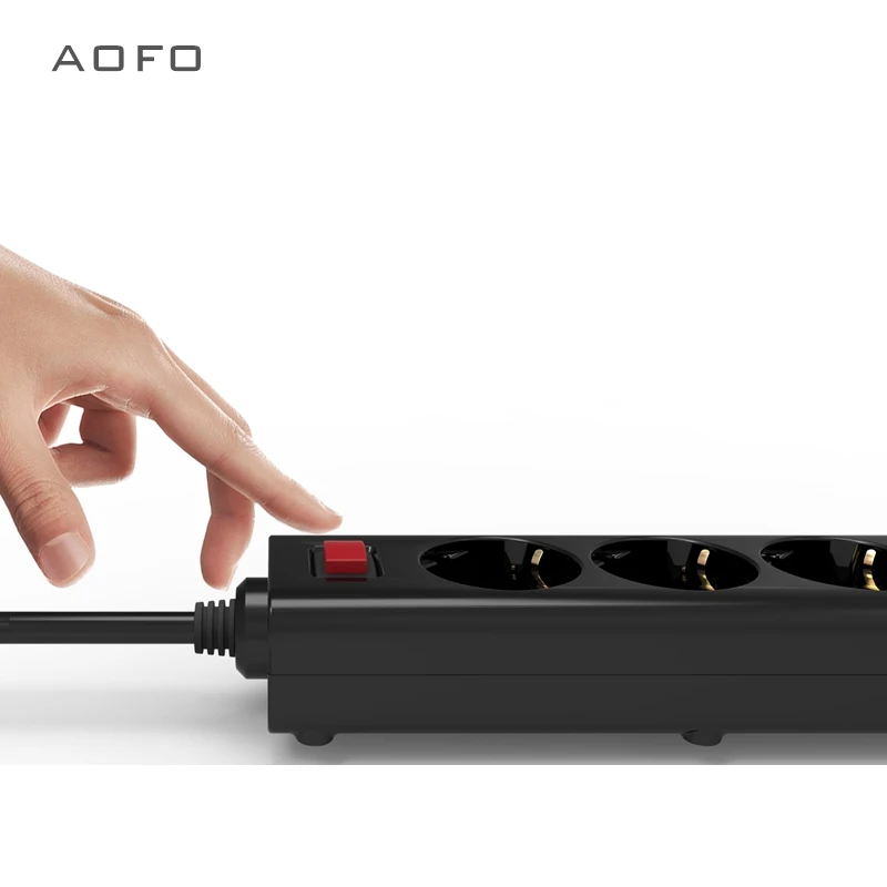 Socket strip 3 compartment with overvoltage protection and 4 USB charger, max. 4A, power strip up to 2500W / 250V / 10A loadable