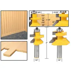 2 шт. 1/2 "хвостовик Язык и паз совместное сборки фреза Набор Деревообработка измельчители дома ручной инструмент ручной фрезерный станок