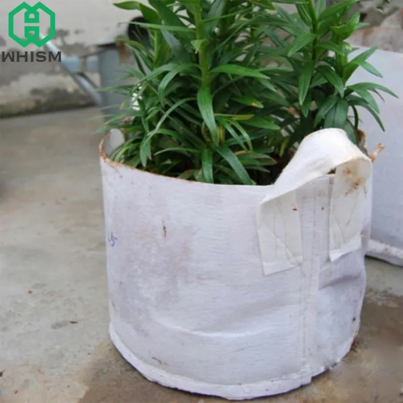 

WHISM Non-woven Flower Pot Plants Grow Pouch Root Container Biodegradable Seedling-Raising Planter Bag Nursery Pots for Garden