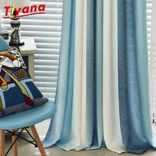 Затемненные шторы в синюю полоску для гостиной, современные оконные жалюзи для замужней комнаты, для кабинета, для детей, Cortinas WP109* 30