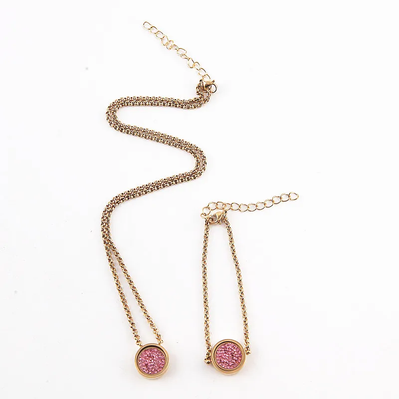2 sets lujo Rosa oro magnético cristalino intercambiable mi moneda cambiar pulsera y collar DIY mujeres joyas