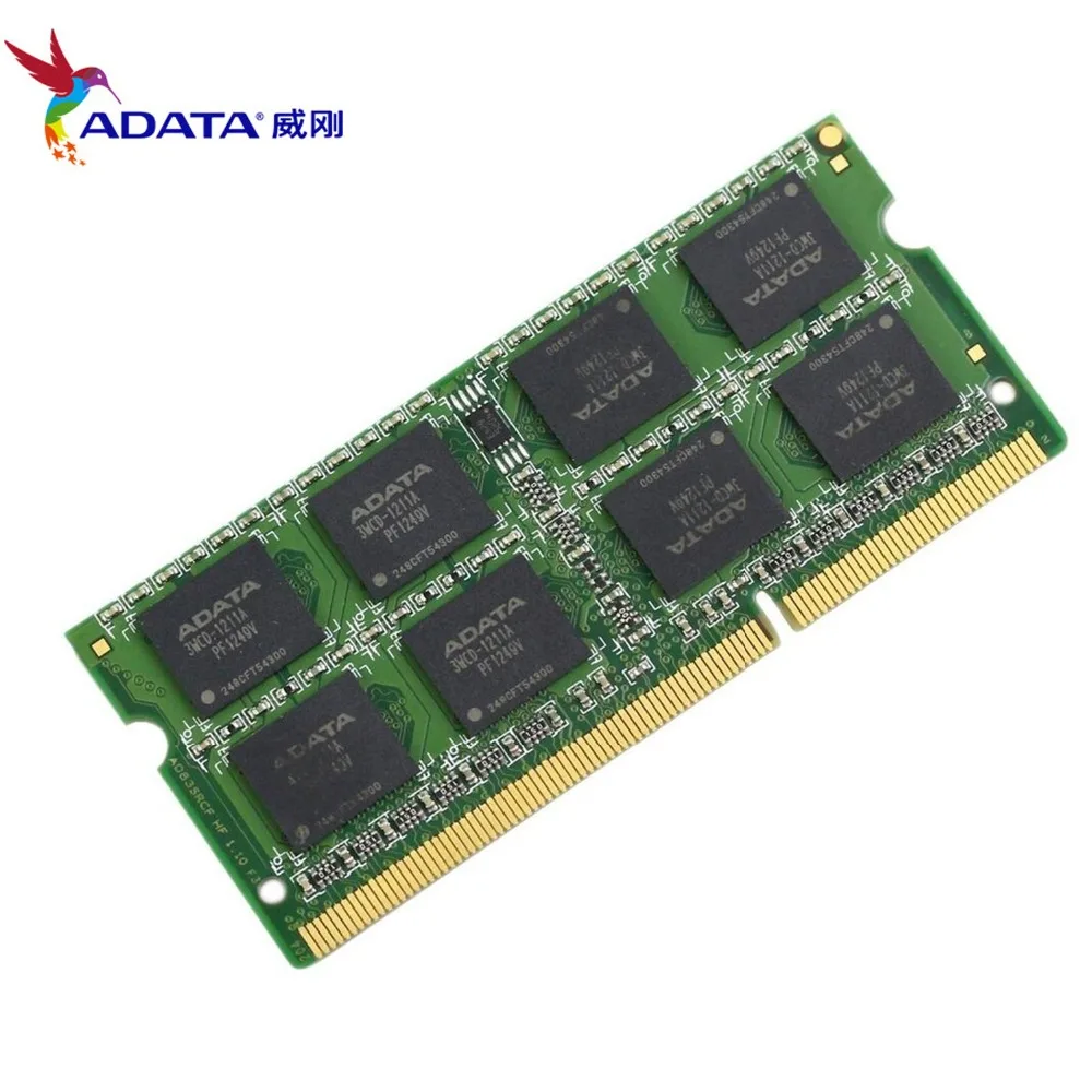 AData DDR3L 8 ГБ 8 ГБ 1333 МГц 2RX16 PC3-10600U DDR3 Тетрадь Оперативная память SO-DIMM 1600 12800 8G 204 оперативной памяти ноутбука памяти