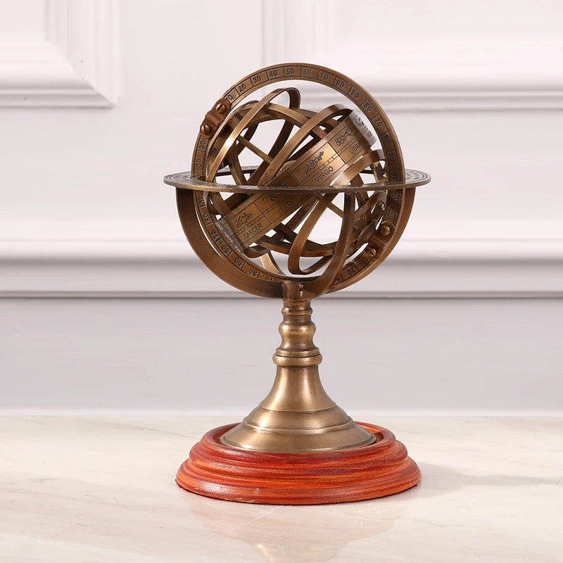الأمريكية تأثيث المنزل المجوهرات الحلي البرونزية غلوب الدراسة خزانة armillary الحلي