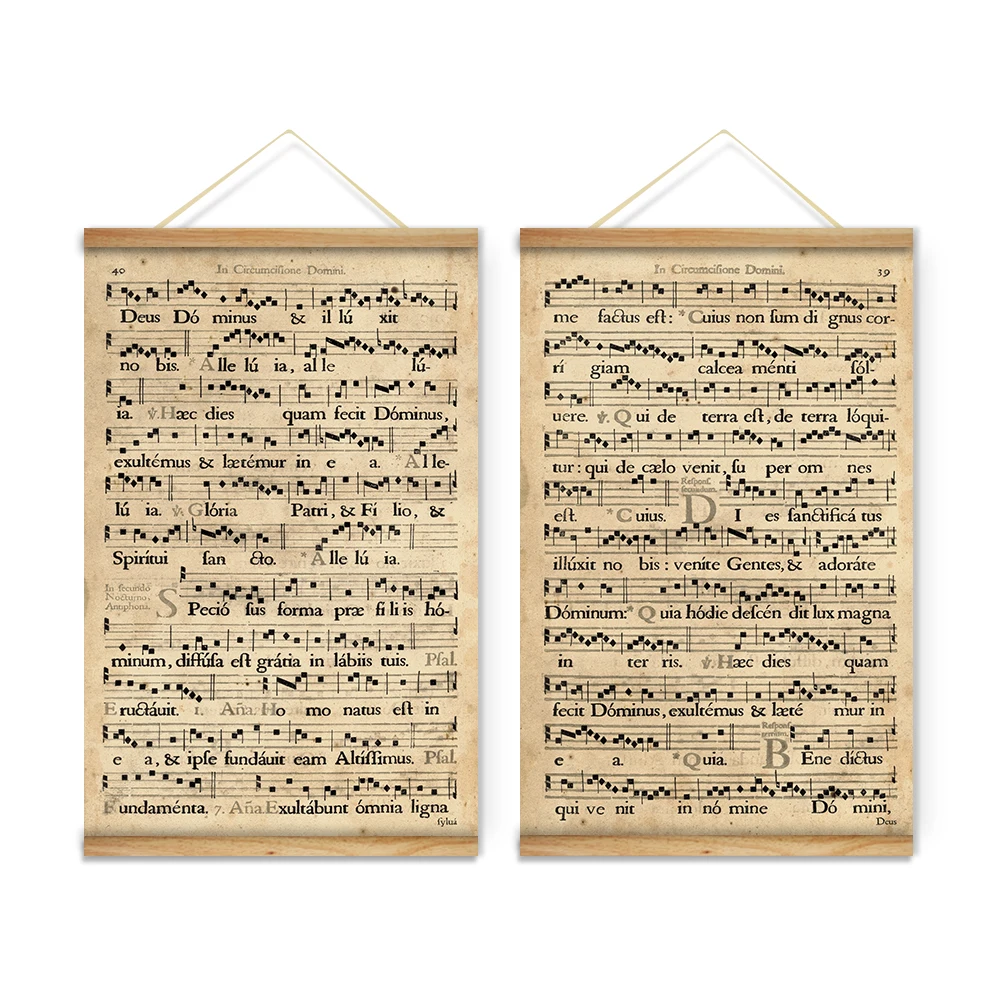 Wooden Scroll Wall Art Simple Retro Music Old Note Pattern Decoration Wall Art Picture Canvas 2017 Wooden Scroll Wall Art Best Retro Music Old Note Pattern Decoration Wall Art Picture Canvas Inspiration