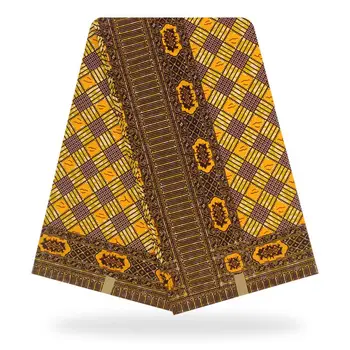 

Yellow African Print Fabric/ Ankara/ Wax / Real Ghanaian Wax For Crafts & Dresses 6 Yards DF-157