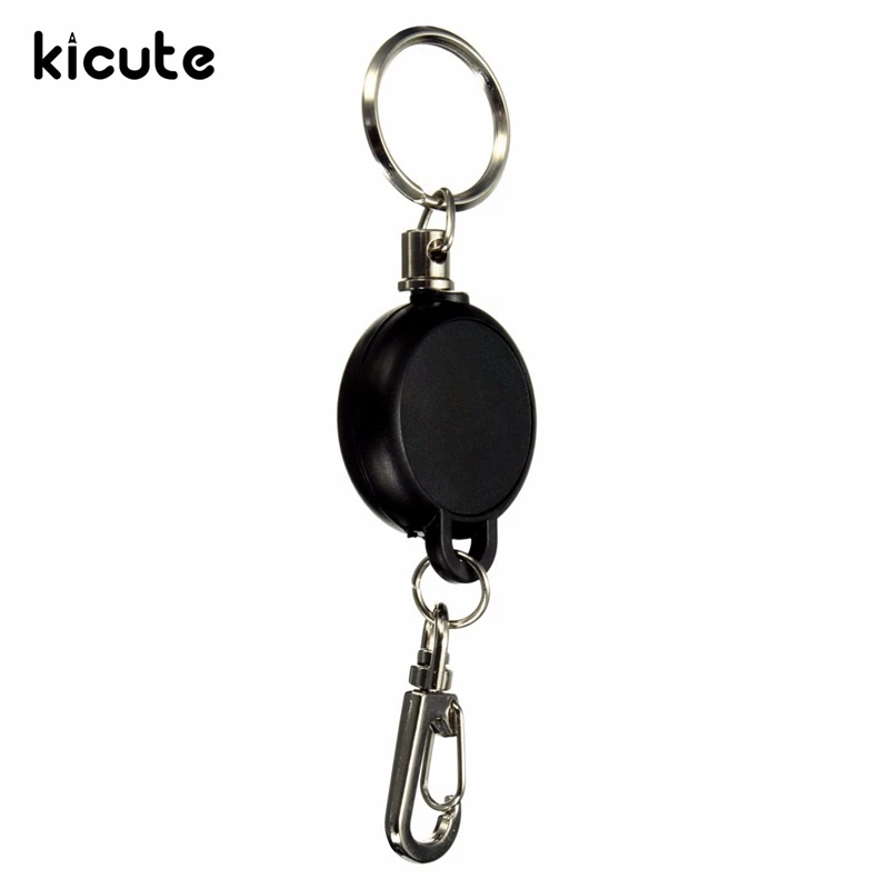 Keychain Length Badge Reel Retractable Recoil Pass ID Card Holder Pull