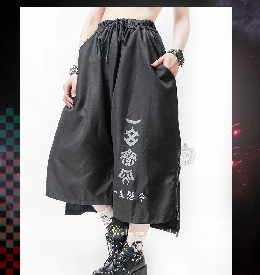 Cordon 2018 Nouveau Taille Rue Noir Jambe Cheveux Plus Et Pantalon Impression Mode Clohting Punk De Large Styliste Gothique Hommes Femmes La Costumes OBrgnFB