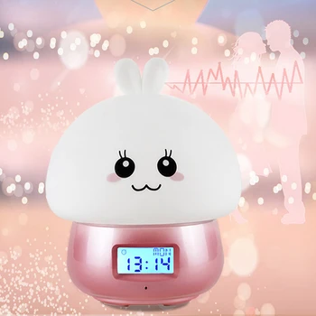 

2019 New Rabbit Night Light Alarm Clock USB Remote Control Smart Keep Sleep Multicolor Nightlight LED Bulbs Children Touch