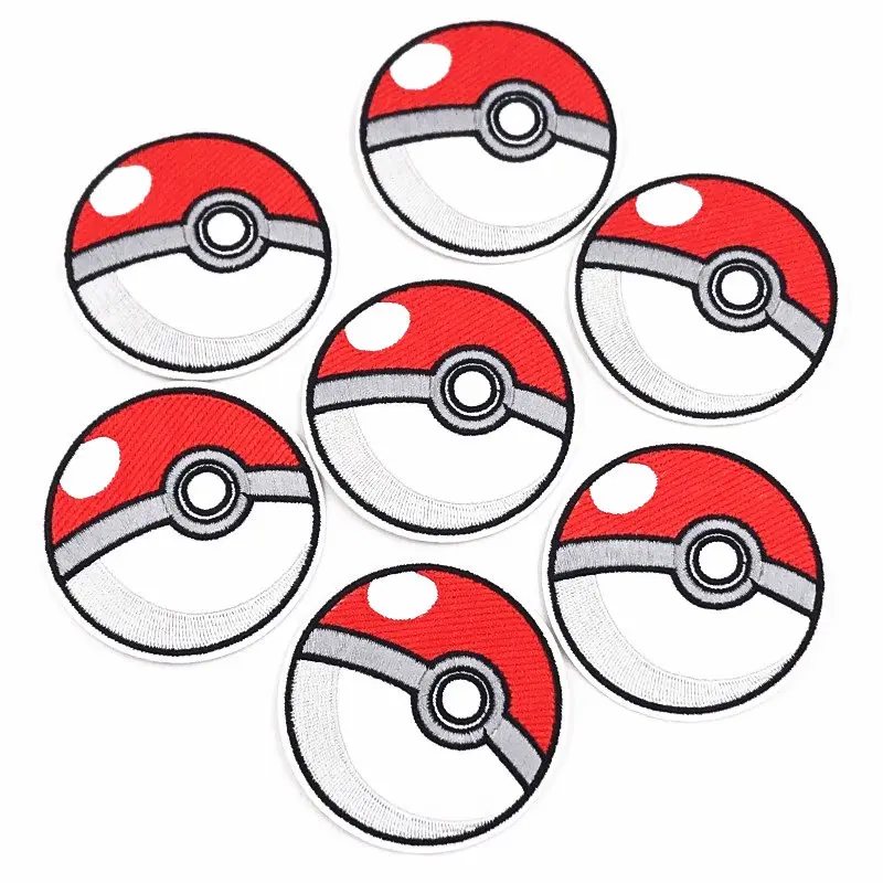 

7PCS Pokeball Pikachu Cartoon Game Logo Girl Kids Jacket T shirt Patch Sew Iron on Embroidered Symbol Badge Cloth Sign Costume
