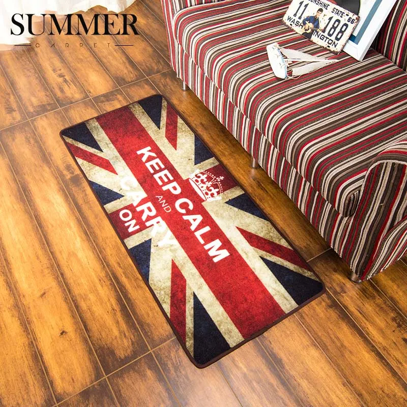 

European Vintage Style England Flags Rug Runner for Bedroom/Kitchen Washable Non-slip Area Rug