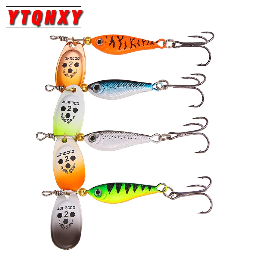 

Hot 4pcs/lot Spinner Bait Longcast Fishing Lure 11g 15g 20g Artificial Pesca Metal Spinner Spoon Wobbler With Treble Hook