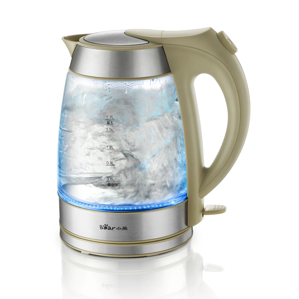 zdh 8023 glass kettle electric heating kettle 1.7L, TEA POT, WATER